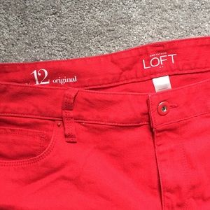 LOFT Shorts - LOFT Red Denim Jean Shorts LOFT Shorts - LOFT Red Denim Jean Shorts